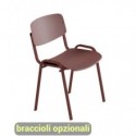 Sedia visitatore in PPL 4 gambe Milk Unisit bordeaux MKPS/BD (Conf.2)