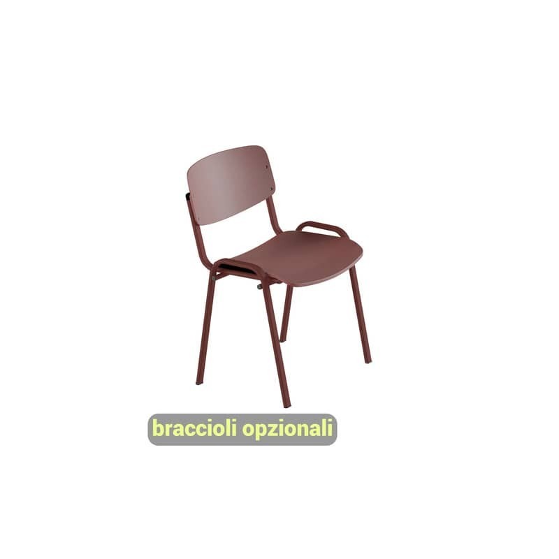 Sedia visitatore in PPL 4 gambe Milk Unisit bordeaux MKPS/BD (Conf.2)