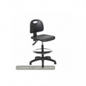 Sgabello tecnico Labor Back-system 60 nero Seditaly in PU lavabile alto con poggiapiedi regolabile - LBD0C5Q62PU01