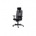 Poltrona semi-direzionale Liberty Syncro Seditaly tessuto ignifugo con poggiatesta nero - LTGPS1TEGB1R1
