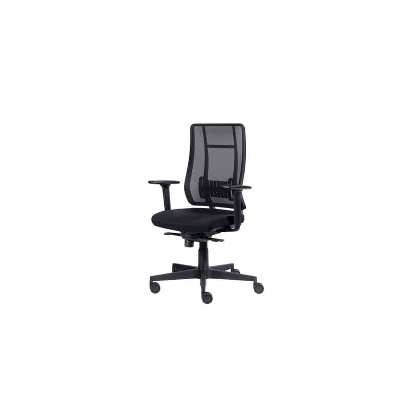 Poltrona semi-direzionale Liberty Syncro Seditaly tessuto ignifugo nero LTG0S1TEGB1R1
