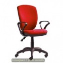 Seduta operativa Mirage Back-system in tessuto ignifugo Seditaly con braccioli fissi BR03 rosso - MRG0C3Q0CB411