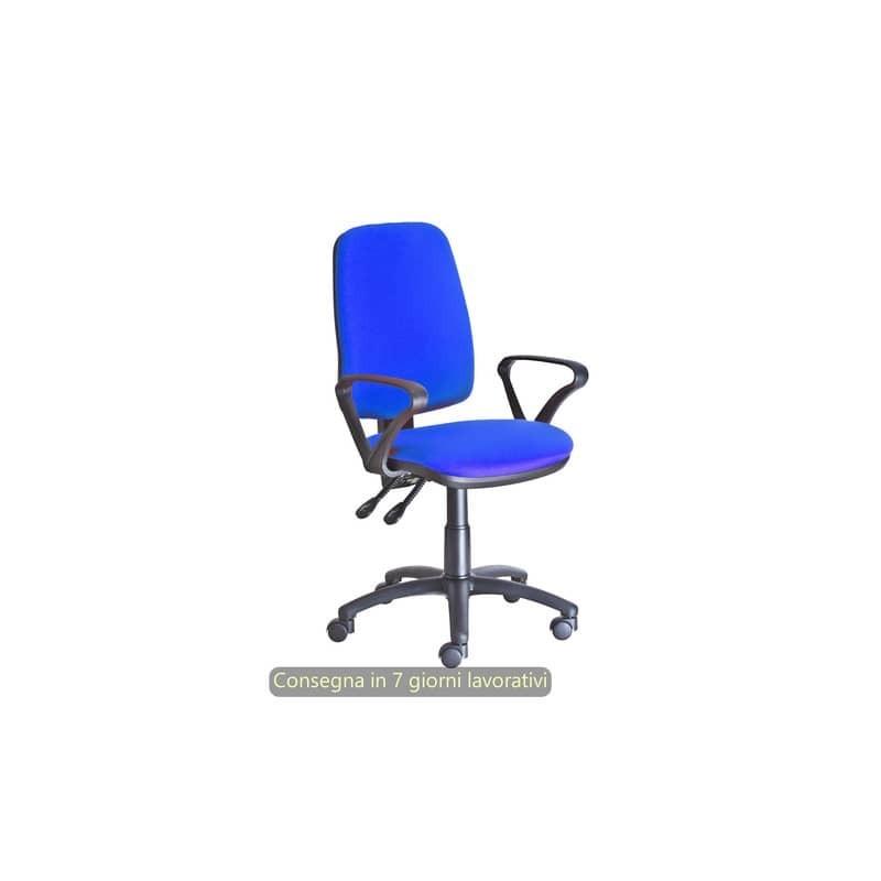 Seduta operativa Ariel Back-system in tessuto ignifugo Seditaly con braccioli fissi blu - ARGMC4C0BB671
