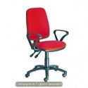 Seduta operativa Ariel Back-system in tessuto ignifugo Seditaly con braccioli fissi rosso - ARGMC4C0BB411