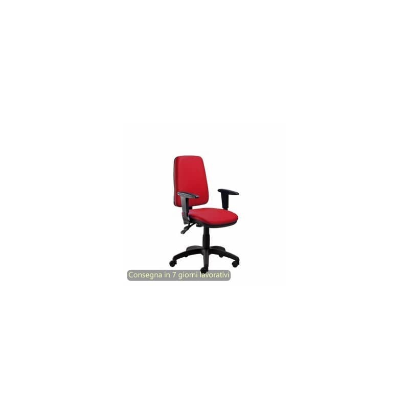 Seduta operativa Ariel Back-system in tessuto ignifugo Seditaly con braccioli regolabili rosso - ARGMC4C0DB411