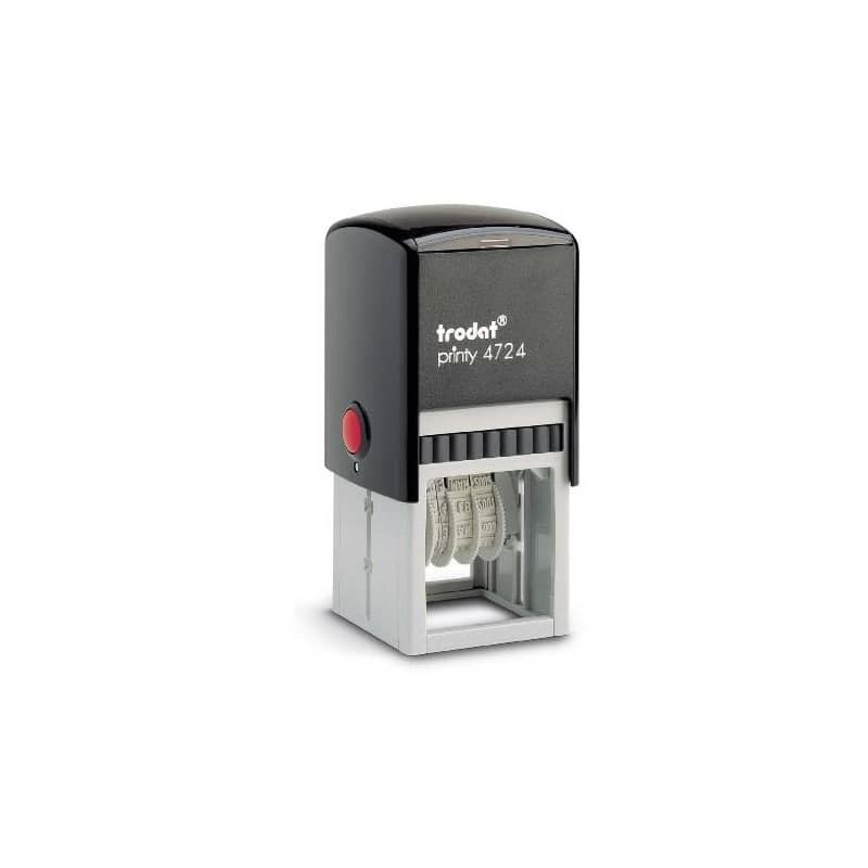Printy 4724 Datario con testo Trodat PERSONALIZZATO fino a 3+3 righe nero dim. max personalizzazione 40x40 mm