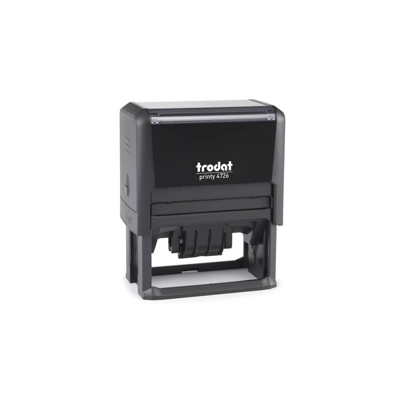 Printy 4726 Datario con testo Trodat PERSONALIZZATO fino a 3+3 righe nero dim. max personalizzazione 75x38 mm
