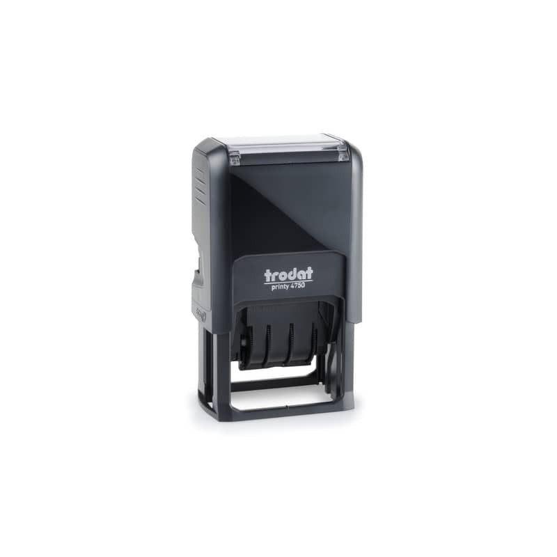 Printy 4750 Datario con testo Trodat PERSONALIZZATO fino a 2+2 righe nero dim. max personalizzazione 41x24 mm