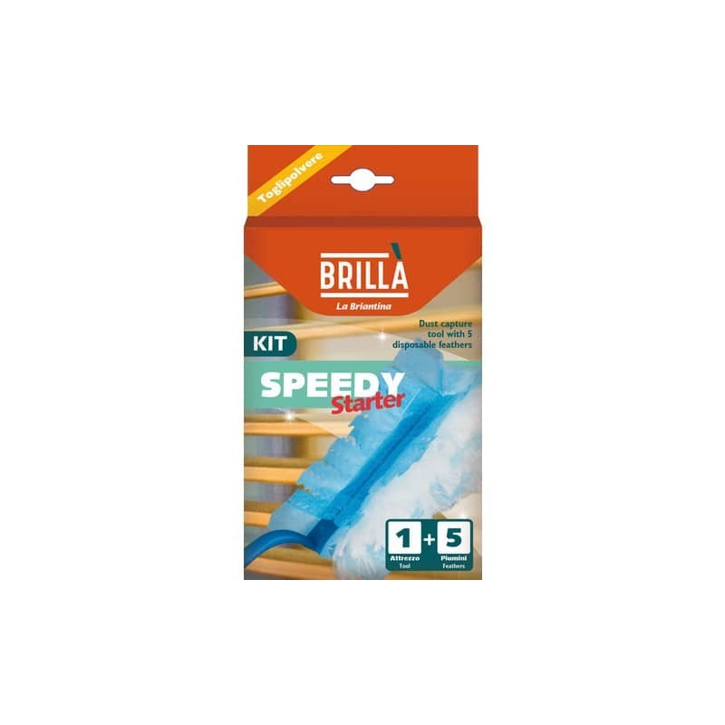 Catturapolvere con manico Speedy Started Brillà 1 manico + 5 piumini ATT02522A