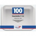 Vaschette bianche V/11 in polistirene 125x95x47mm conf. 100 pz Dopla Professional 400 ml - 7012