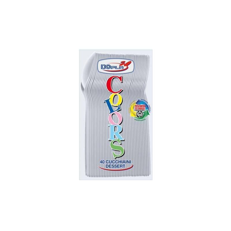 Cucchiaini dessert Compact trasparenti in polistirene conf. 40 pz Dopla Reusable 125 mm - 3646