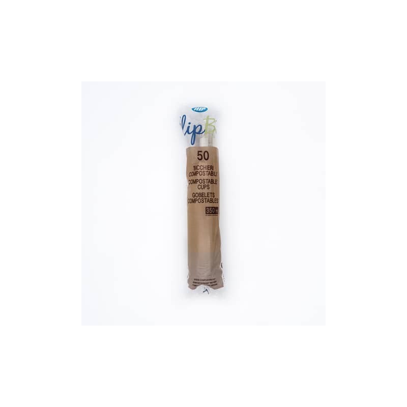 Bicchieri trasparenti IlipBio compostabili in PLA BIO  350 cc - conf. 50 pezzi - 61851