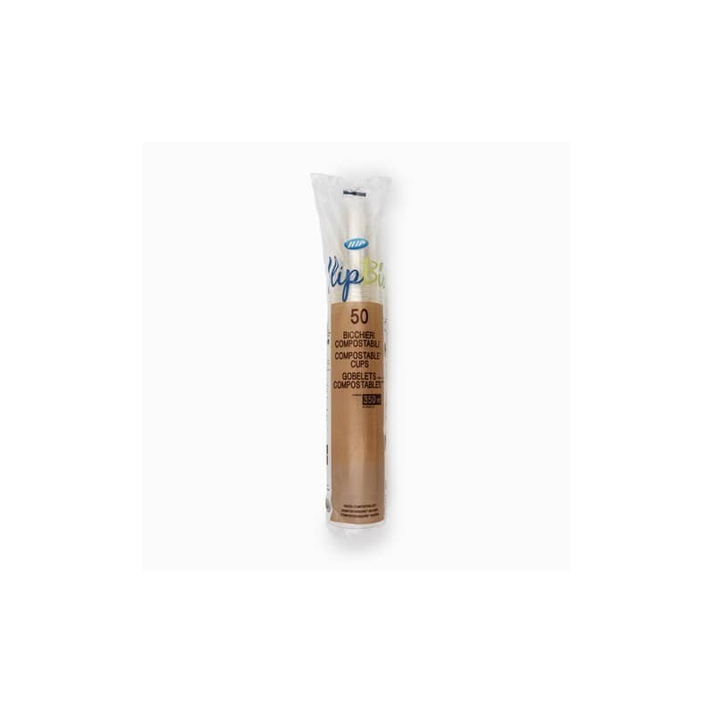 Bicchieri tumbler trasparenti IlipBio compostabili in PLA BIO 350 cc - conf. 50 pezzi - 61468