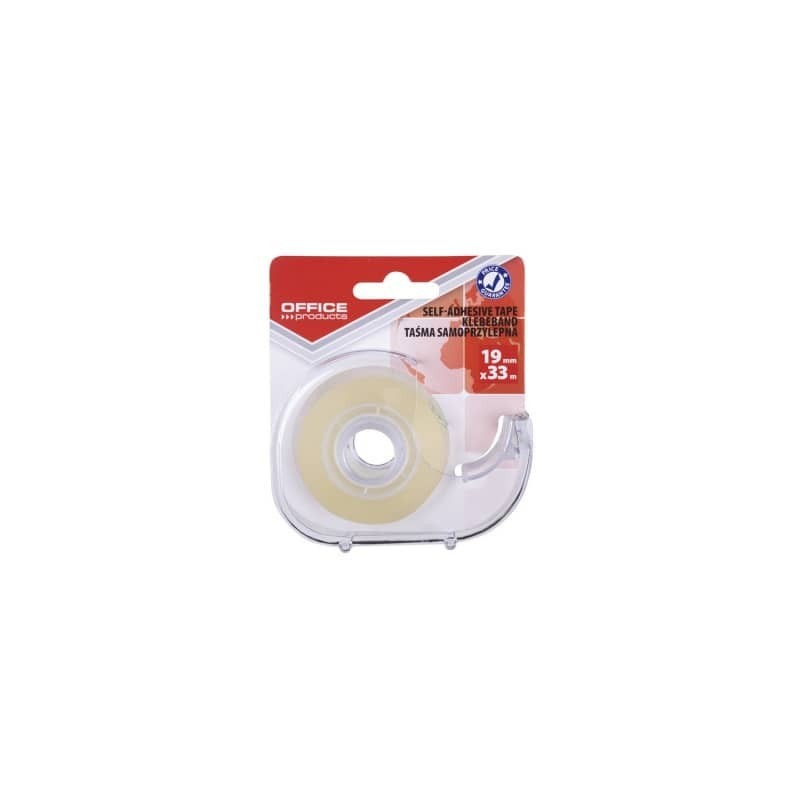 Nastro adesivo 19 mm x 33 m con dispenser Office Products trasparente lucido - 18221931-90