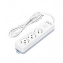 Multipresa con interruttore 16A - cavo 1,5 m - bianco e grigio Aigostar a 3 vie P40 - 281724