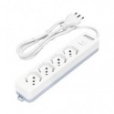 Multipresa con interruttore 16A - cavo 1,5 m - bianco e grigio Aigostar a 4 vie P40 - 281755