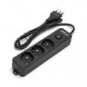 Multipresa con interruttore 16A - cavo 1,5 m - nero Aigostar a 3 vie P40 282271