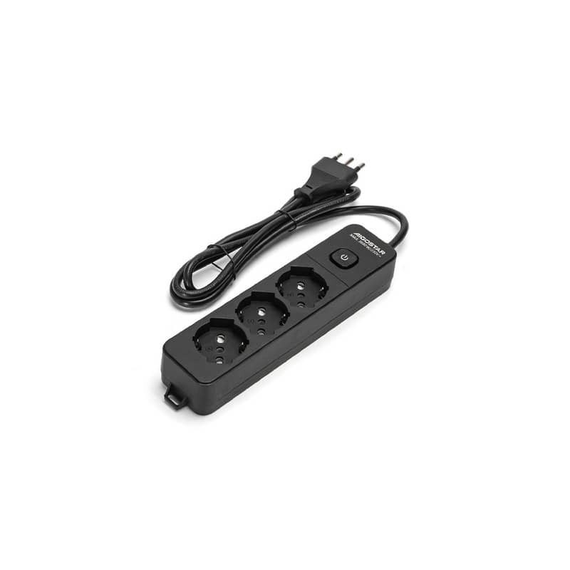 Multipresa con interruttore 16A - cavo 1,5 m - nero Aigostar a 3 vie P40 282271