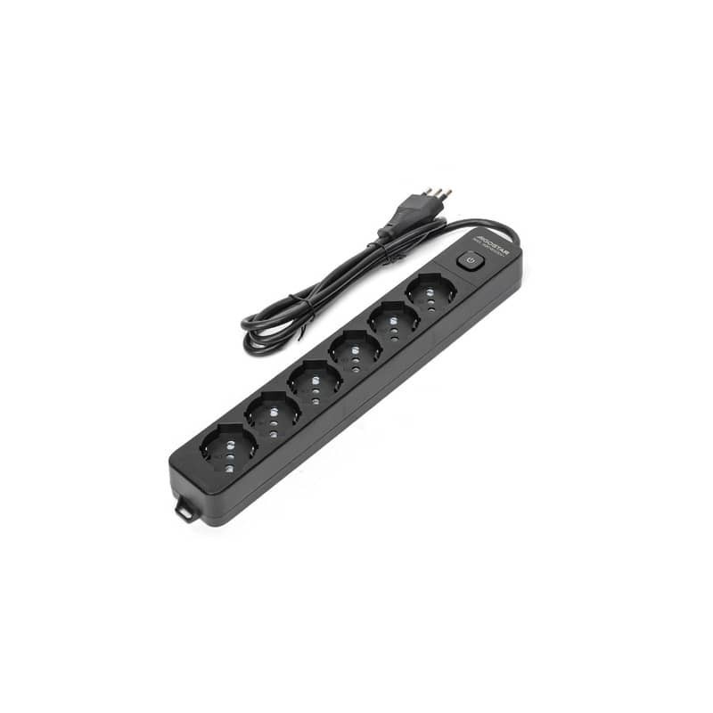 Multipresa con interruttore 16A - cavo 1,5 m - nero Aigostar a 6 vie P40 282363