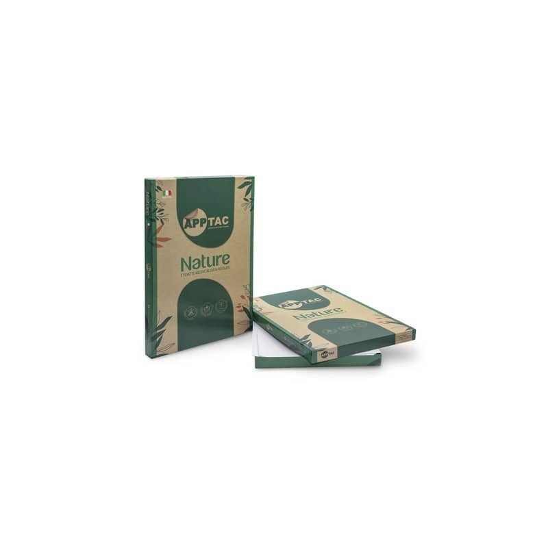 Etichette autoadesive bianche Nature in carta riciclata AppTac  70x36 mm - 24 et./foglio - cf. da 100 fogli NAT0500