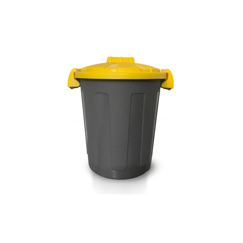 Bidone 25 litri dotato di coperchio e due chiusure esterne PP Mobil Plastic giallo - 105/25-GIA