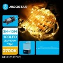 Catena luminosa tubolare per interni ed esterni a basso voltaggio Aigostar luce calda 2700K 10 m 100 led - 307226
