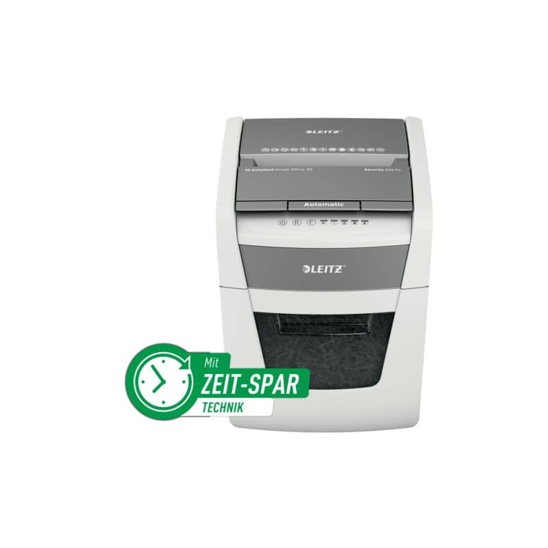Distruggidocumenti automatico Leitz IQ P4 AutoFeed 50 ff Small Office - 20 L - bianco - 80350000