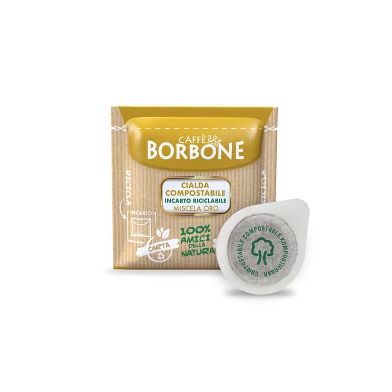 Caffè in cialda compostabile ESE 44 mm qualità Oro Caffe Borbone - conf. da 100 pz - 44BORO100N