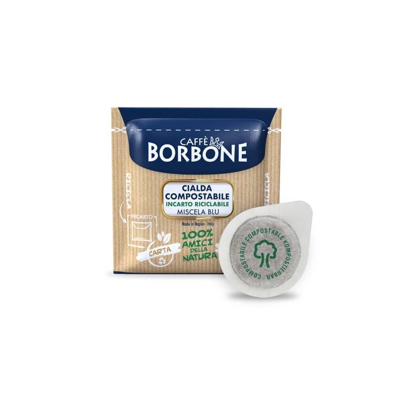 Caffè in cialda compostabile ESE 44 mm qualità Blu Caffe Borbone - conf. da 100 pz - 44BBLU100N