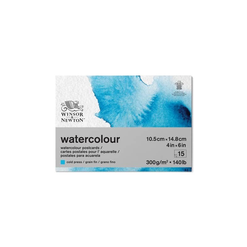 Blocco collato di carta per acquerello Winsor&Newton formato 10x15 cm 300 g - 15 fogli - 6667009