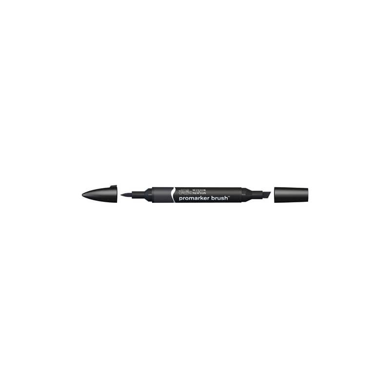 Pennarelli Winsor&Newton Promarker Brush doppia punta scalpello-pennello - black XB - 0204030