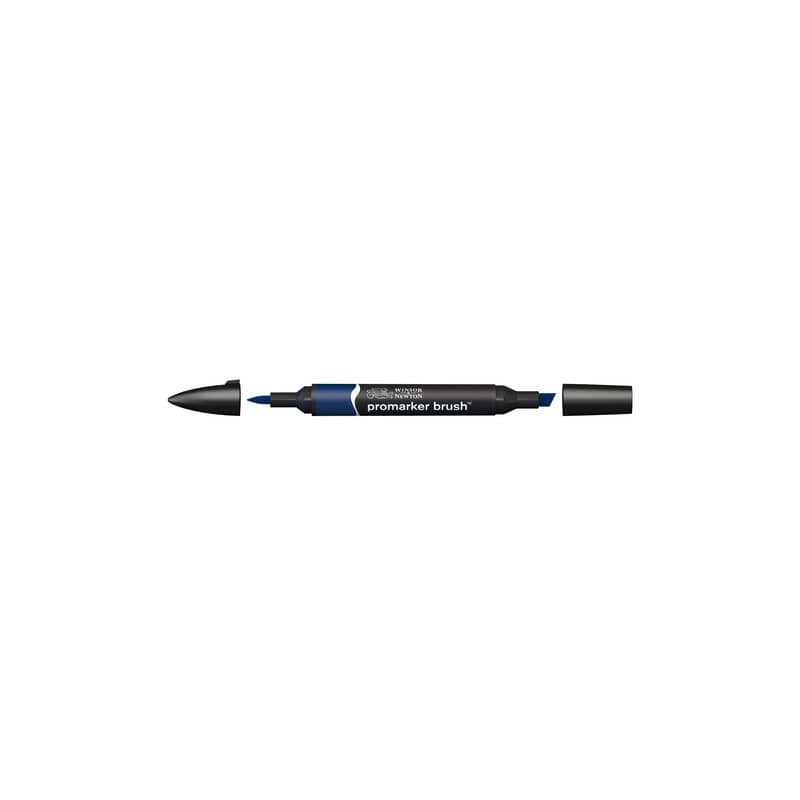 Pennarelli Winsor&Newton Promarker Brush doppia punta scalpello-pennello - indigo blue V234 - 0204169