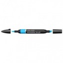 Pennarelli Winsor&Newton Promarker Brush doppia punta scalpello-pennello - cyan C847 - 0204207