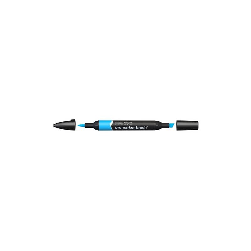 Pennarelli Winsor&Newton Promarker Brush doppia punta scalpello-pennello - cyan C847 - 0204207