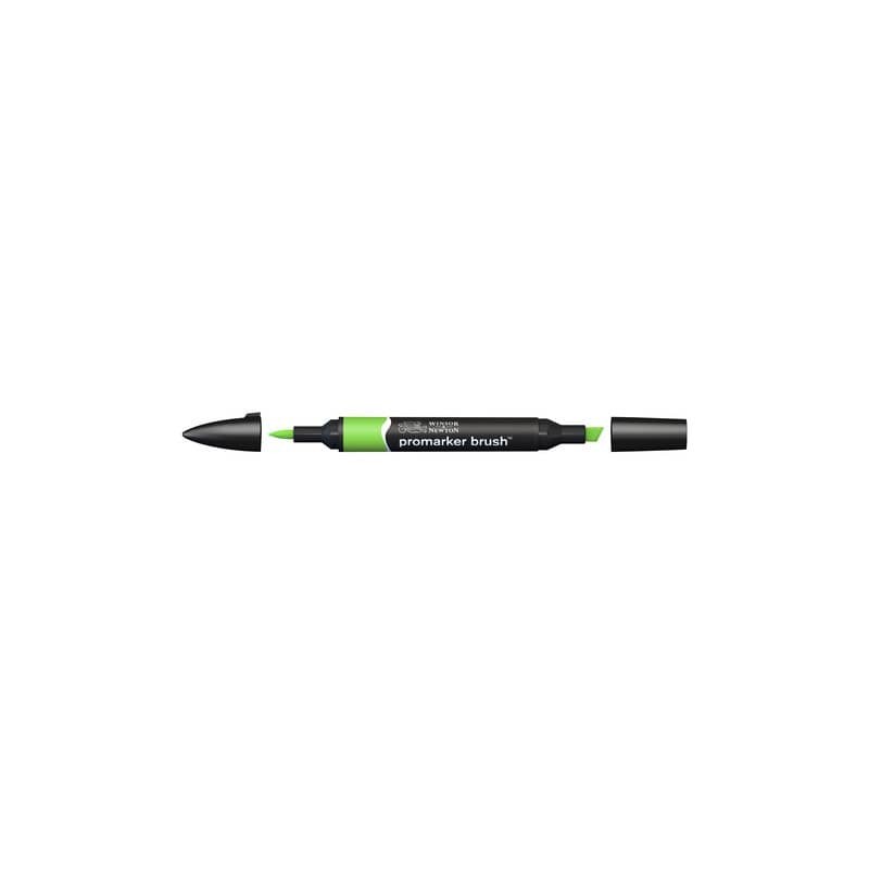 Pennarelli Winsor&Newton Promarker Brush doppia punta scalpello-pennello - bright green G267 - 0204069