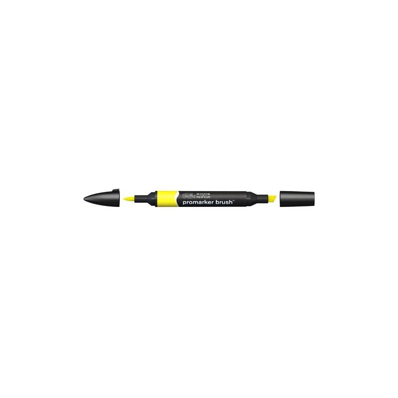 Pennarelli Winsor&Newton Promarker Brush doppia punta scalpello-pennello - yellow Y657 - 0204173