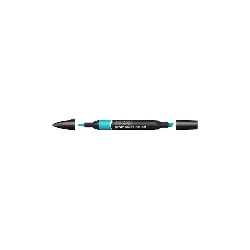 Pennarelli Winsor&Newton Promarker Brush doppia punta scalpello-pennello - turquoise C247 - 0204654