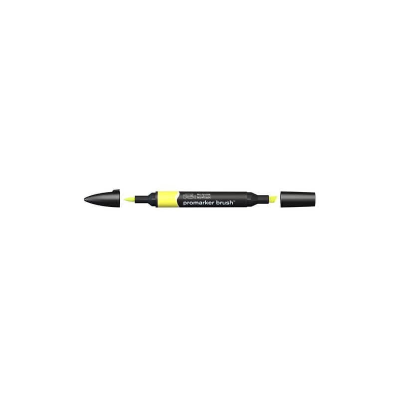 Pennarelli Winsor&Newton Promarker Brush doppia punta scalpello-pennello - lemon Y747 - 0204206