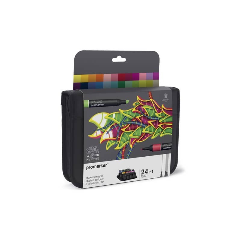 Pennarelli Winsor&Newton Promarker doppia punta fine-larga - 24 colori assortiti - 0290030