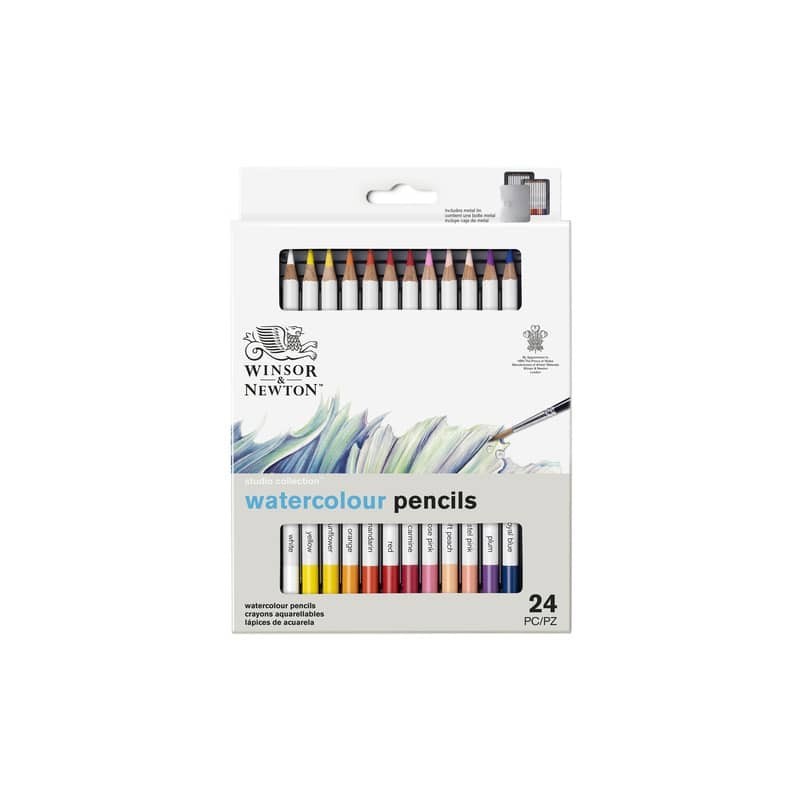 Set matite acquarellabili Winsor&Newton Studio collection 24 colori assortiti - 0490015