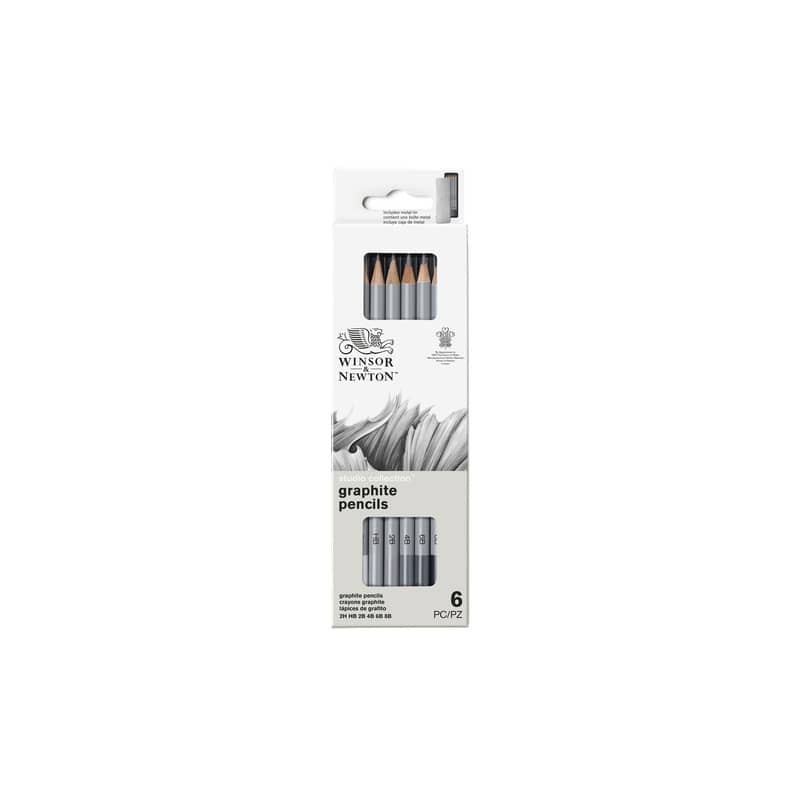 Set matite in grafite Winsor&Newton Studio Collection scatola in metallo 6 pezzi - 0490006