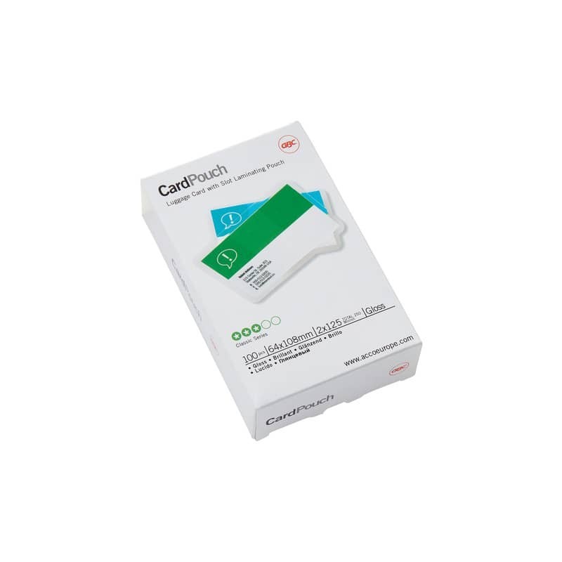 Pouches per plastificatrici a caldo GBC 2x125 µm finitura lucida 6,4x10,8 cm conf. da 100 GBC biglietti da visita -
