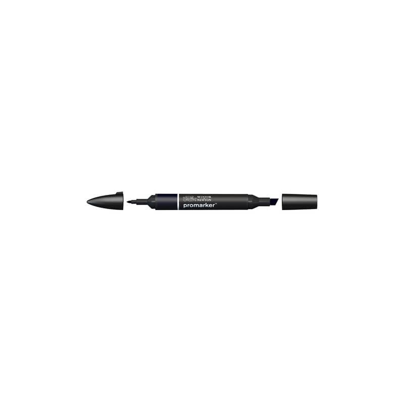 Pennarello Winsor&Newton Promarker doppia punta fine-larga - blue black XBB - 0203383