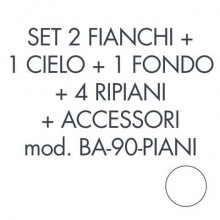 Set 2 fianchi + 1 cielo + 1 fondo + 4 ripiani + accessori per armadio Tecnical 2 BA-90-PIANI bianco - 805141163067