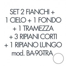 Set 2 fianchi+1 cielo+1 fondo+1 tramezza +3 piani corti+1 piano lungo per armadio Tecnical 2 BA-90-TRA bianco 805141163071