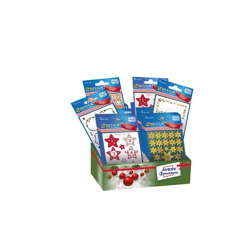 Stickers adesivi decorativi Natale conf. da 60 bustine Avery soggetti vari 52988
