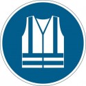 Pittogramma da pavimento "Gilet di sicurezza alta visibilità obbligatorio'' Durable azzurro Ø 430 mm - 173506