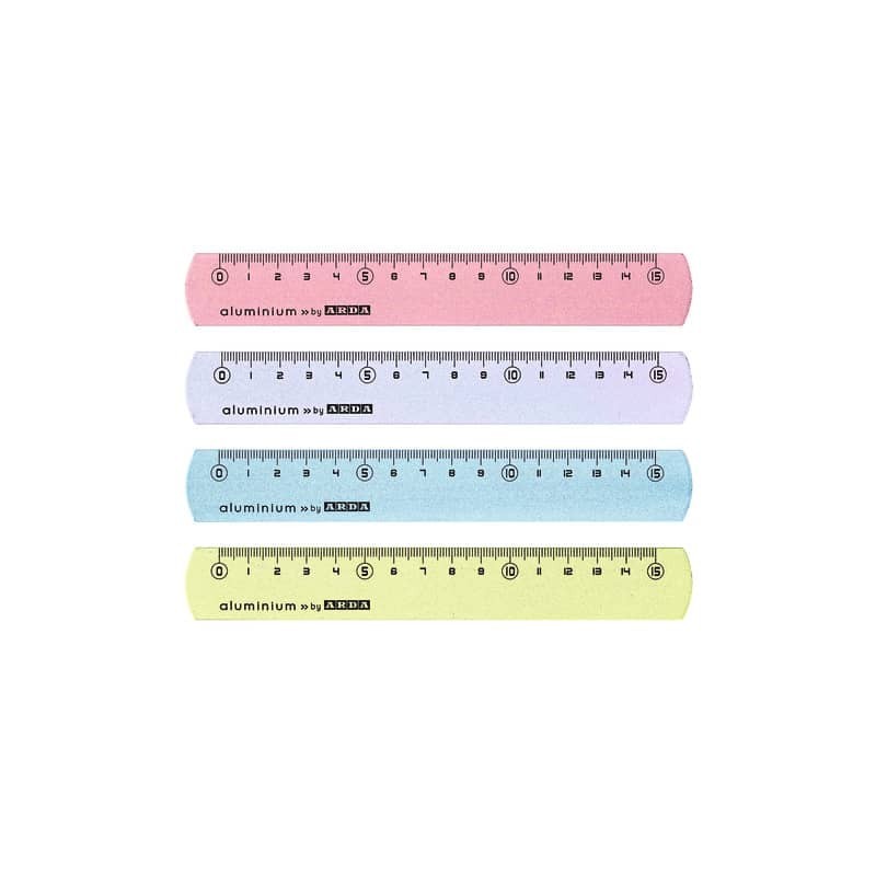 Righelli in alluminio 15 cm Arda colori assortiti in conf. da 24 pz - 17815COLBAR