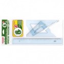 Set disegno 3 pezzi per mancini Arda 2 squadre 45°e 60° + 1 righello 30 cm 70420MAN