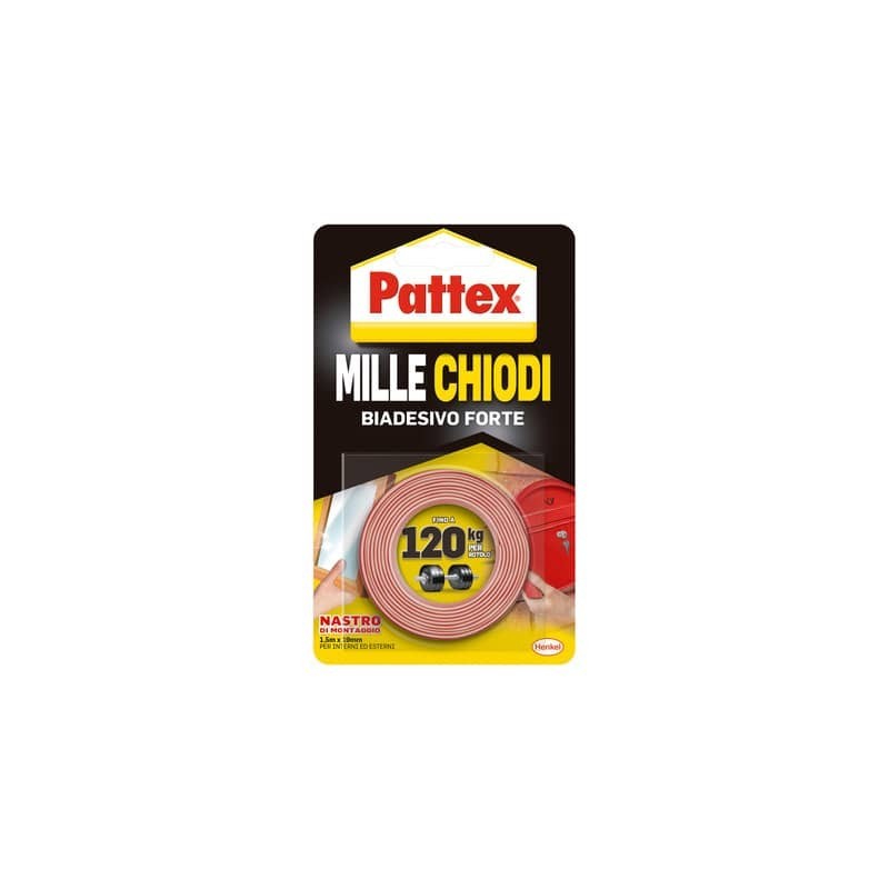Nastro biadesivo Pattex Millechiodi 19 mm x 1,5 m 2857838